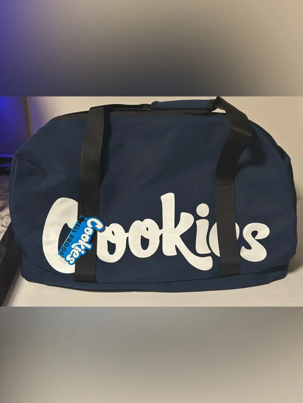Cookies Navy Storage Duffel Bag with White Logo